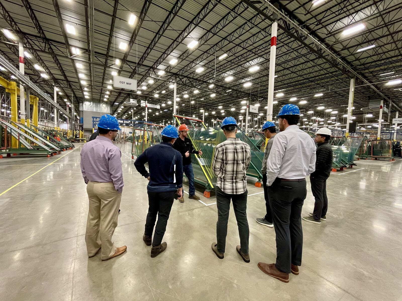 Hosting Alexandria for a factory tour to see their finished glass for the new building